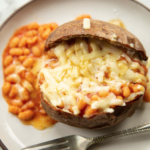 jacket potato with cheese and beans